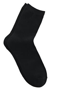 凡客女士中筒袜-发热纤维莱卡(2双装)黑色
